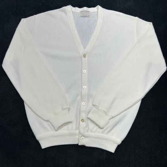 Jefflinks Other - JEFFLINKS LORDJEFF VINTAGE White Cardigan Sweater Large V-Neck 100% Dupont Orlon